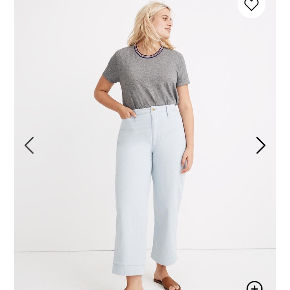 Madewell Emmett Wide-Leg Crop Pants in Speckle